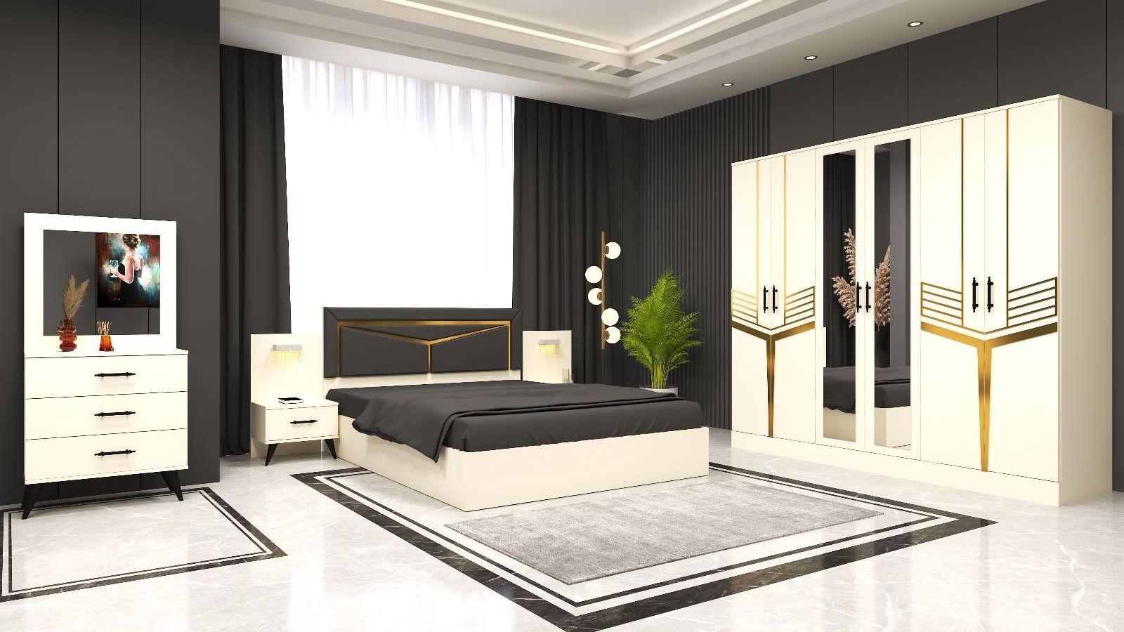 ECONOMIC BEDROOM FURNITURE SET BEDROOM TURKISH FURNITURE CUORTO CHAMBRE SCHLAFZIMMER DORMITOR FURNITURE FOR BEDROOM SET