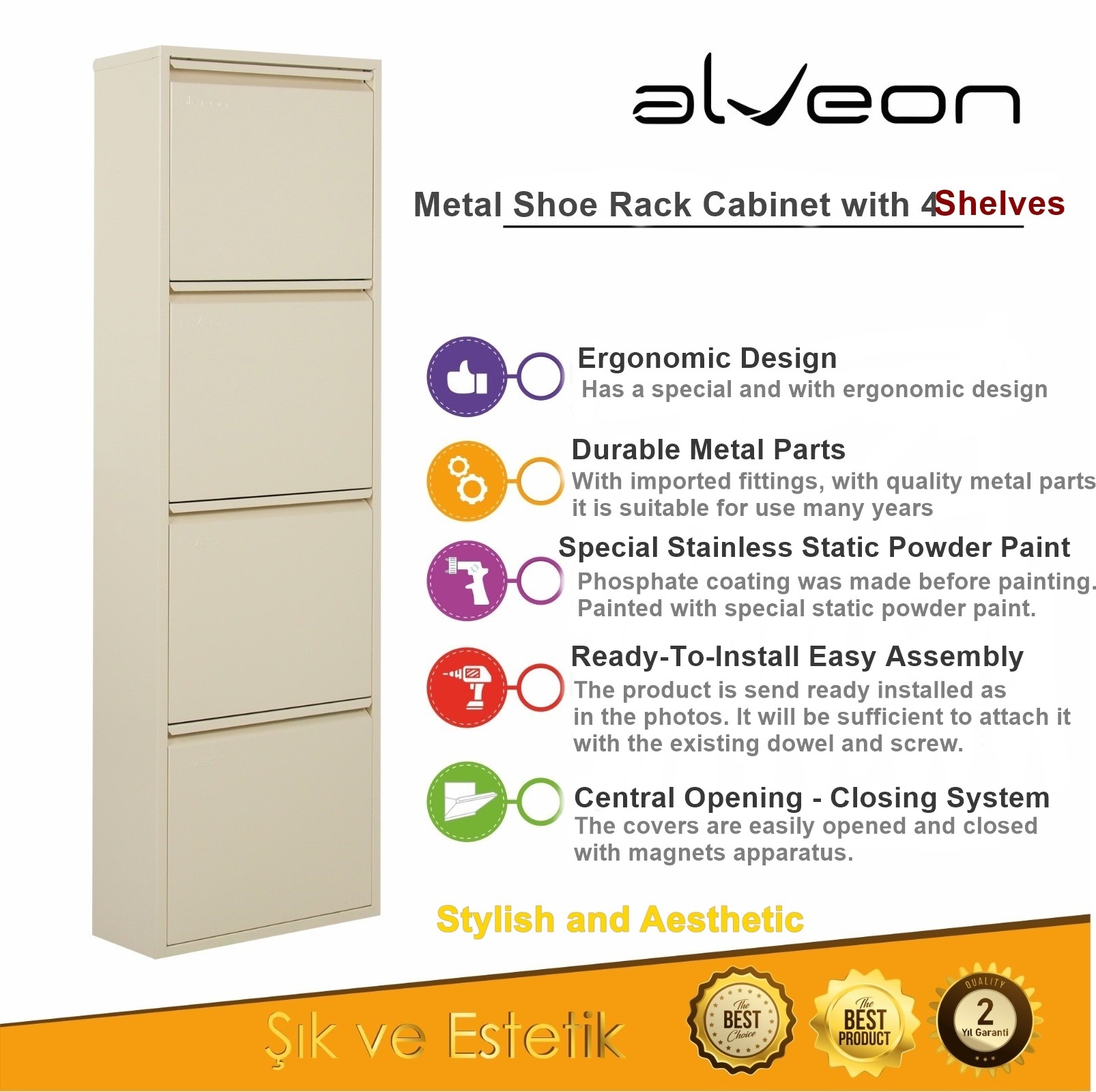 Modern Wall Mounted Shoe Cabinet !...Metal Storage Shoe Cabinet 4 Layers