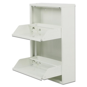 Metal Shoe Cabinet 2 Layers with High Quality Wall Mounted Modern Shoe Cabinet