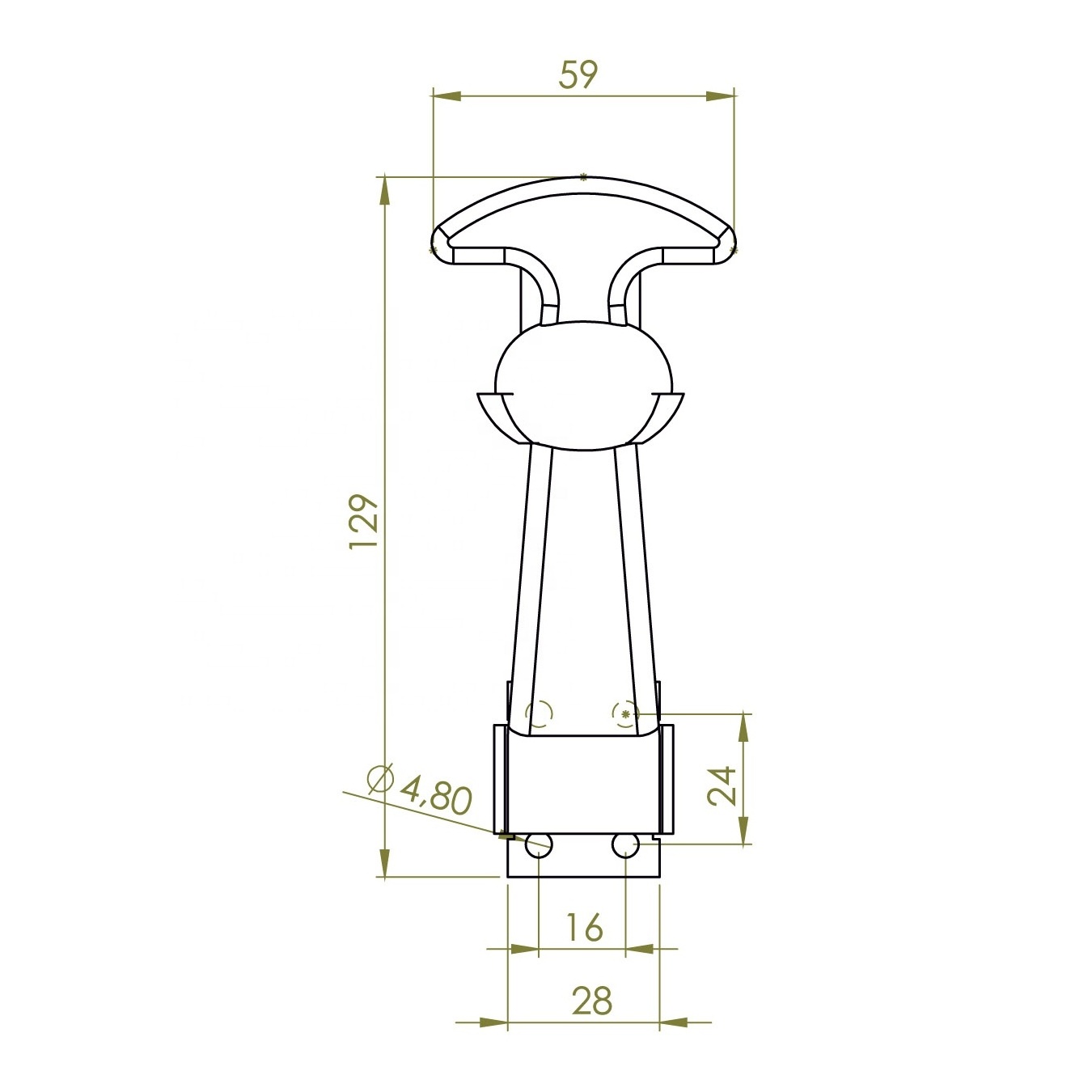 EGM-01-P Turkish Manufacturer High Quality Black Elastomer Body and 304 SS Base T-Handle T Flexible Latch