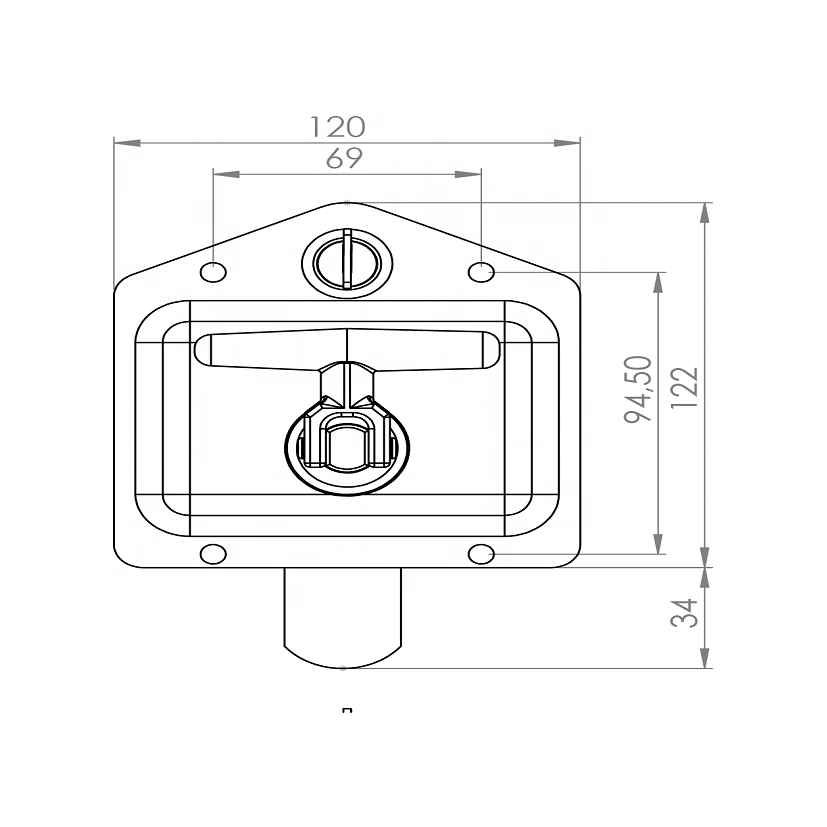 TKK-01-01 Turkish Manufacturer High Quality 304 Stainless Steel, Zamak and Sheet Metal T Handle T-Handle Heavy Duty Lock