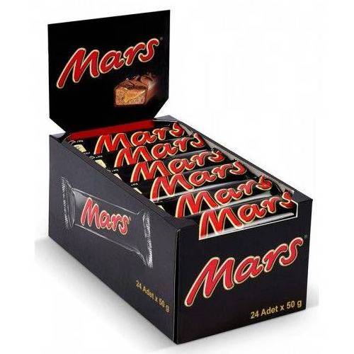 Mars Chocolate Bar 51Gr x 24 Pieces x 12 Box Soft Nougat And Caramel Covered In a Crisp Chocolate Layer