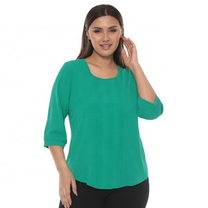 Ask Price Green Women Blouse Shirt Fashion Plus Size Clothing O Neck Feminine Tops Blusas Elegant Lady Office Blouse Casual Chic