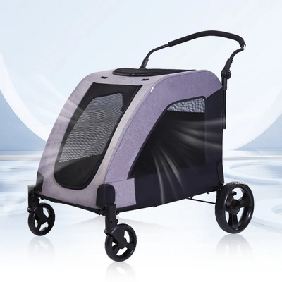 Dog stroller luxury 4 wheels pet Travel Trolley Dogs Cat Pet Trolley Detachable Pet Dog Stroller Wholesale 2023