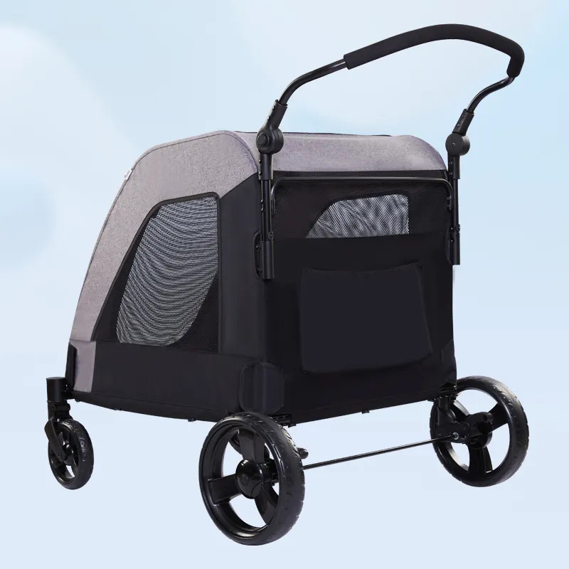 Dog stroller luxury 4 wheels pet Travel Trolley Dogs Cat Pet Trolley Detachable Pet Dog Stroller Wholesale 2023