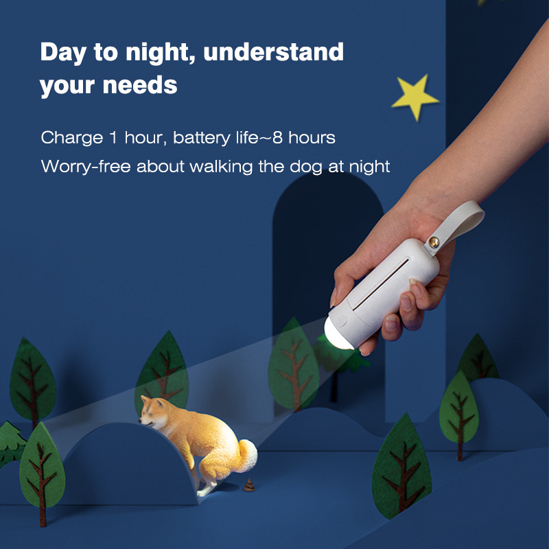 Flashlight Wholesale Dog Poop Bags Holder Dispenser Pet Waste Bags Doggy Lavender Scented Biodegradable Thick Pet Dog Poop Bag