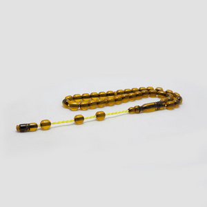 Faturan Rosary 100% Phenol-Formaldehyde transparent Yellow Faturan High Quality Material 33 Beads 7/10 mm Made in Turkey