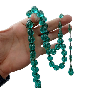 Faturan Rosary 100% Phenol-Formaldehyde High Quality Material Bakelite Hand Made 45 Beads Turquoise Color 13mm Made in Turkey