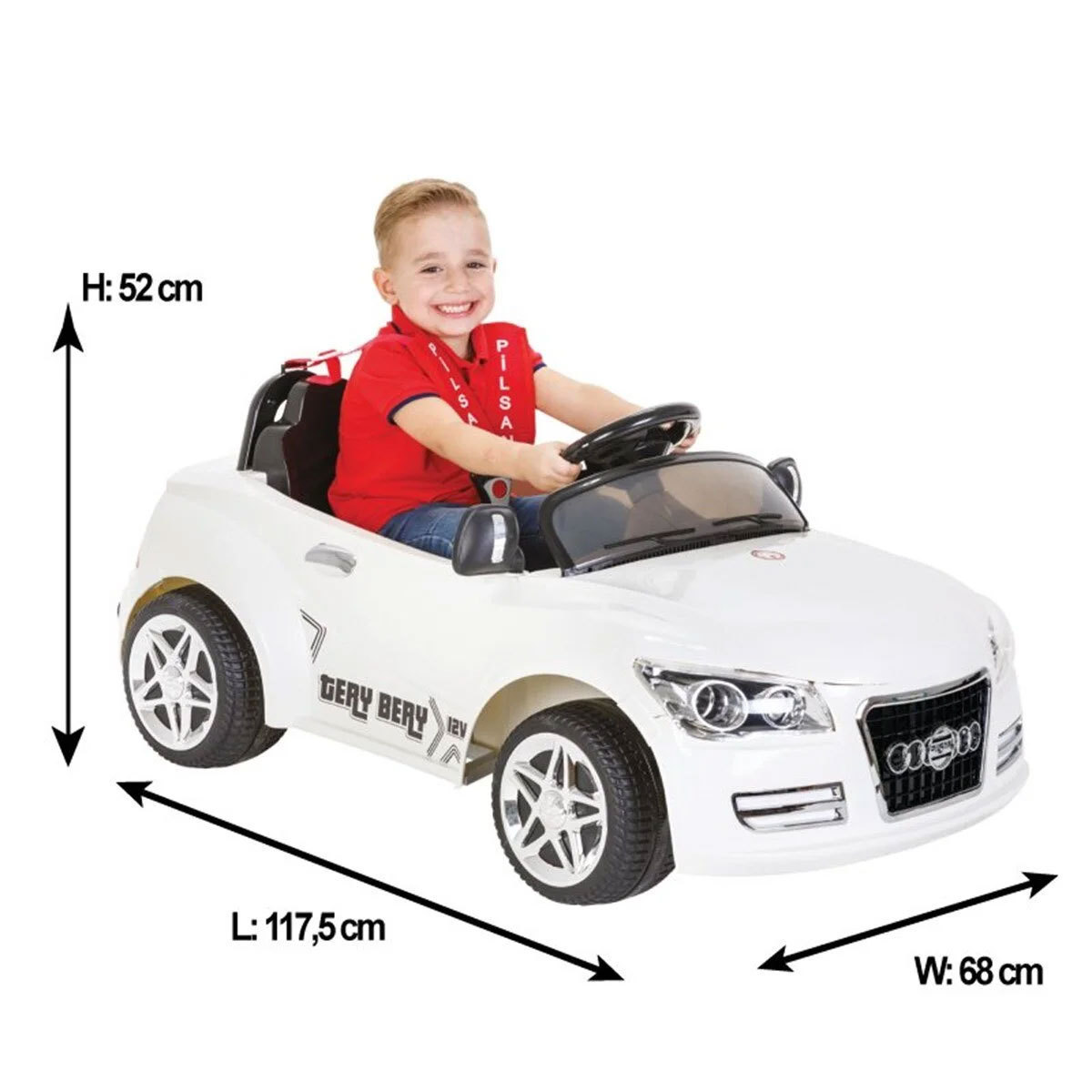 Terry Bery Kids Ride On Car With Remote Control 12V Battery Powered Double Person, Electronic Horn, MP3