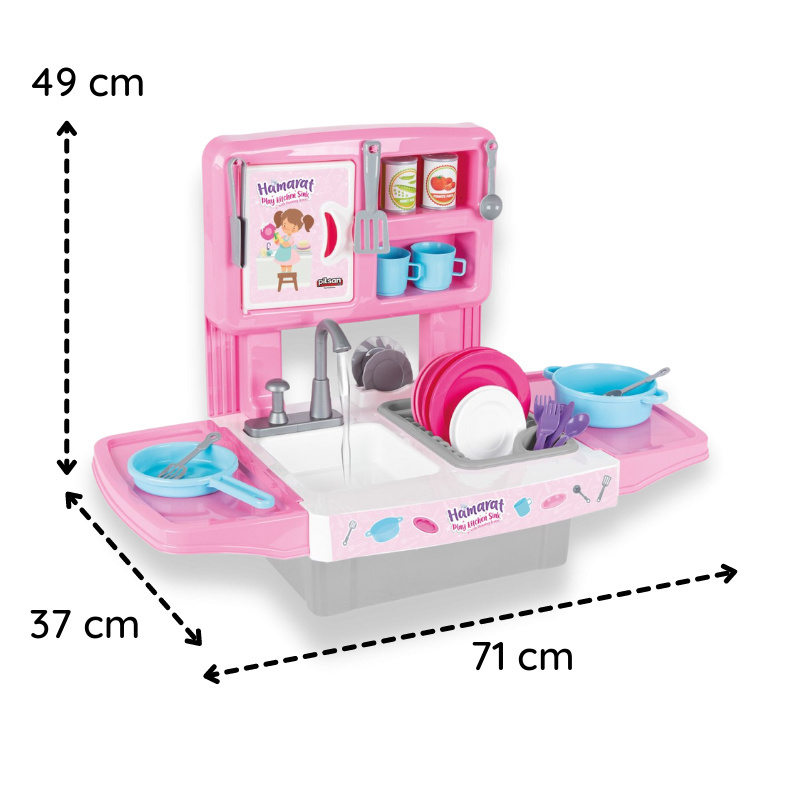 Hamarat Play Kitchen Sink with Running Water Handy Faucet Kitchen Play Set Kitchen Adventures for Kids Educational Pretend Play