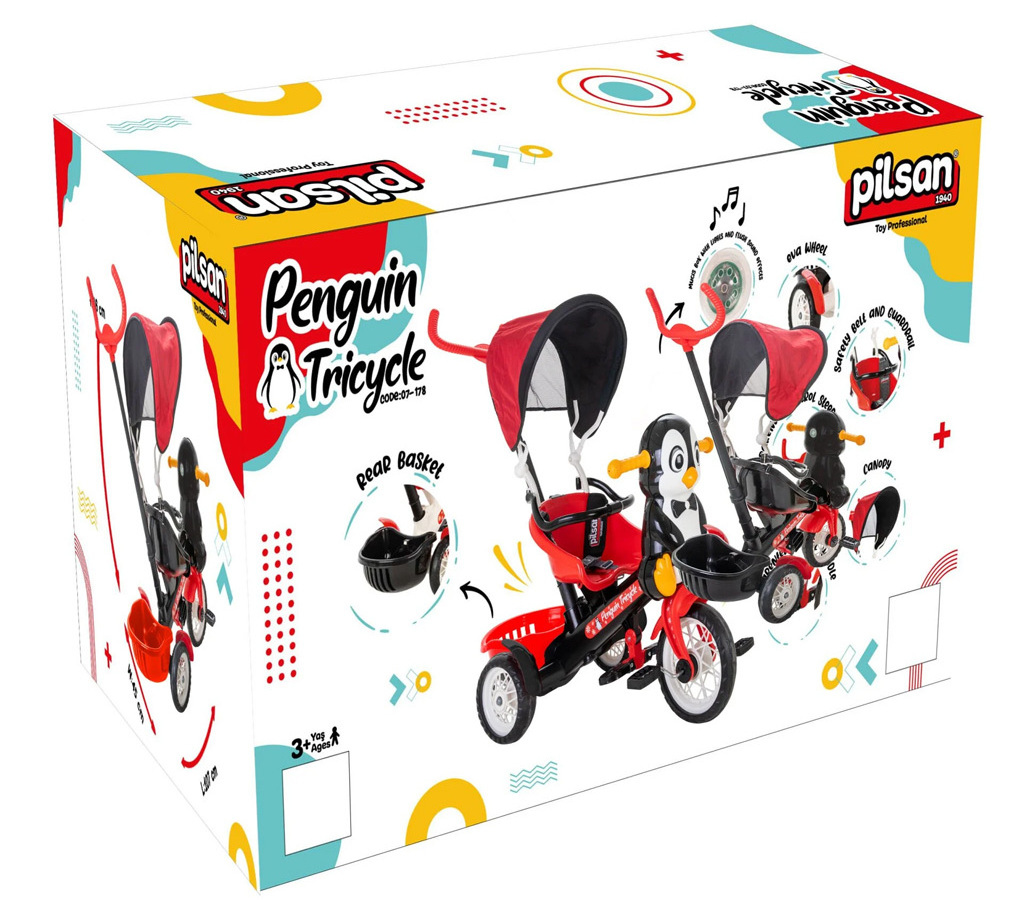 Hot sale Popular Wholesale Penguin Tricycle with Parental Control Pedal Bike Mechanical Horn Ride on Car Baby Toys for Kids