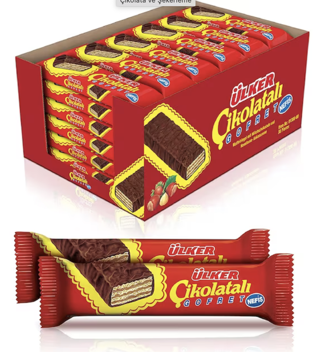 Best Chocolate Wafer Ulker Chocolate Covered Wafer 36 gr Box of 24 Bars Wholesale Best Price