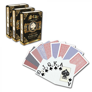 %100 Plastic Star Poker Playing Cards (Jumbo) 63x88 mm Professional Factory Directly Playing Cards