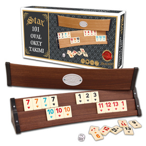 101 Oval Okey Team Rummystar Wooden Rummy Set Wholesale Dirt-Resistant Cue Scratch-Resistant Wipeable and Mold-Resistant