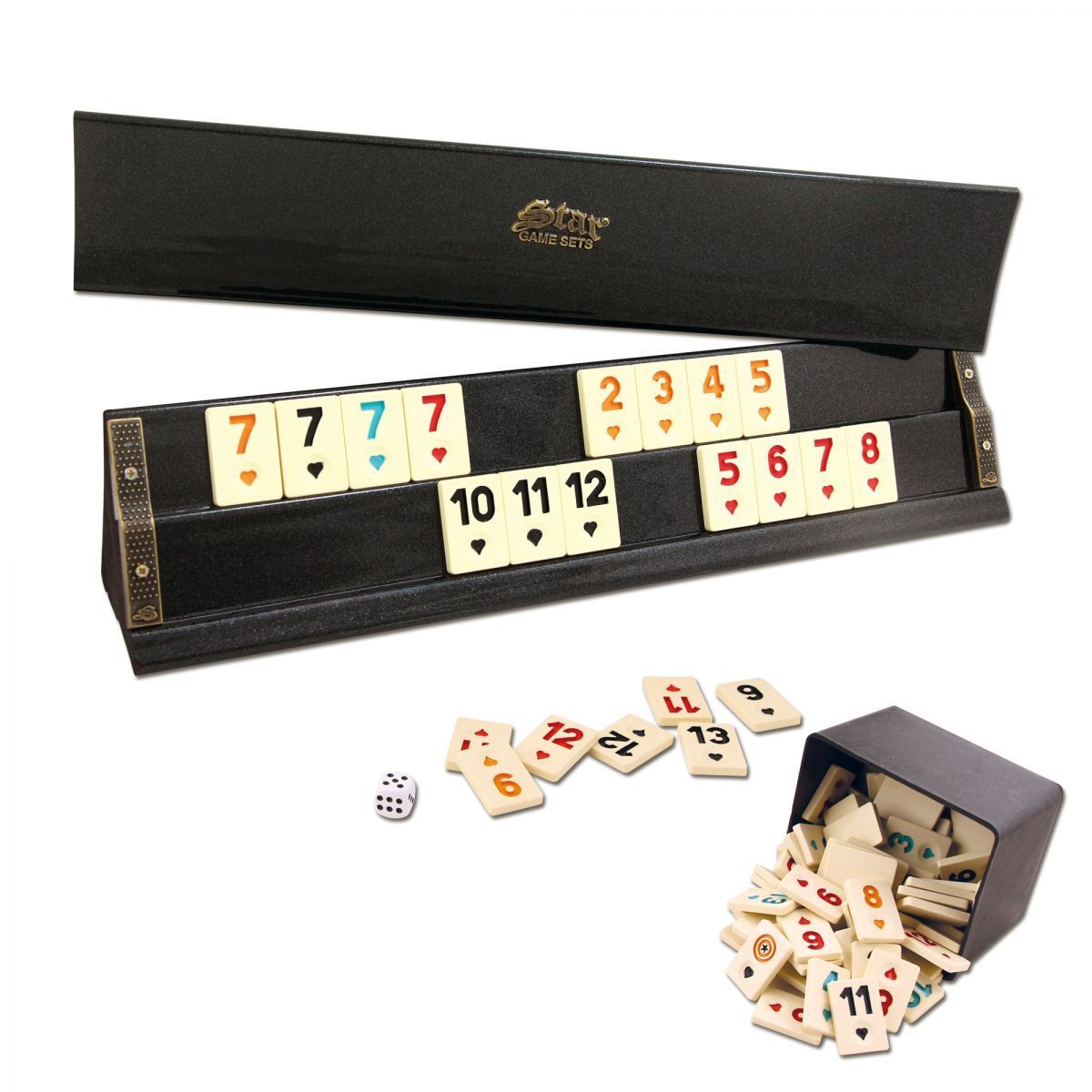 Black Pearl Okey Team Rummystar Wooden Rummy Set Wholesale Dirt-Resistant Scratch-Resistant Wipeable and Mold-Resistant