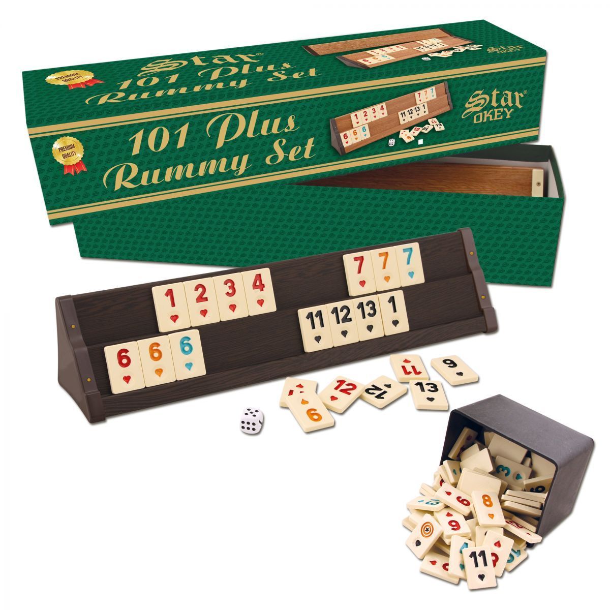 101 Plus Okey Team Rummystar Wooden Rummy Set Wholesale Dirt-Resistant Cue Scratch-Resistant Wipeable and Mold-Resistant