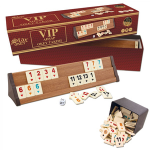 Vip Wooden Okey Set Rummystar Wooden Rummy Set Wholesale Dirt-Resistant Cue Scratch-Resistant Wipeable and Mold-Resistant