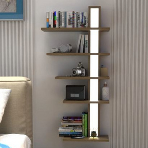 Iron Pipe Shelf Bookcase Open Bookshelf Home Floating Storage Book Shelves Industrial Wall Mount Metal Black OEM Key HEN Item