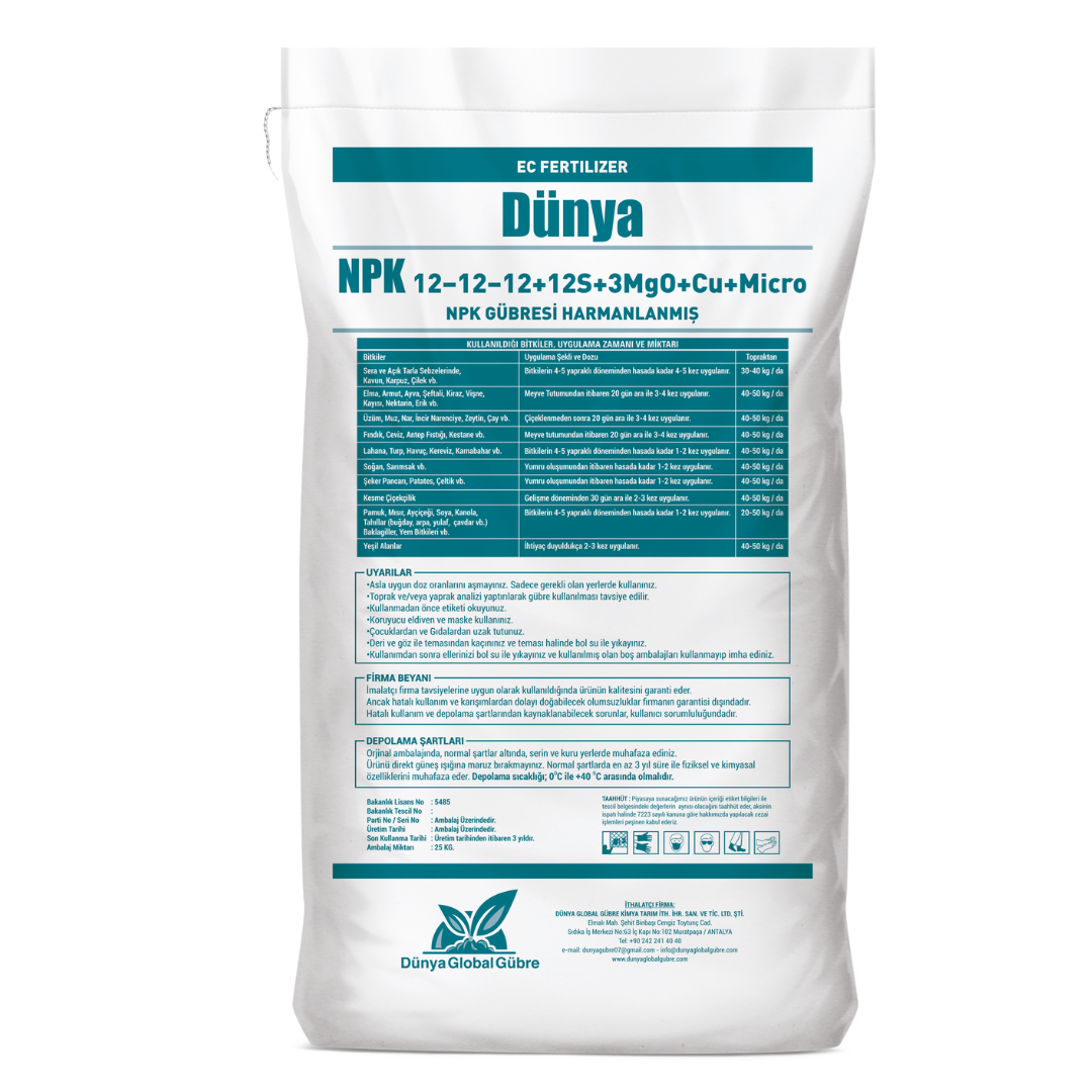 12-12-12 NPK Powder Blue Powder Water Soluble Potassium Fertilizer NPK compound fertilizer agriculture 25kg bags