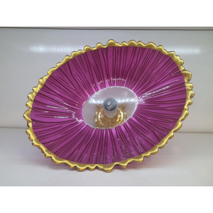 ZUMRUT Colored Glass Plate Fruit Holder Dishes Sugar Bowl with Metal Stand Custom Modern Crystal European Home Large Fruit Plate