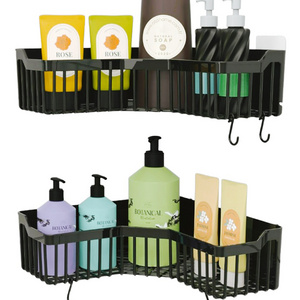 Shower Caddy Corner Storage Rack Wall Bathroom Shelves And No Drilling Black Hanging Shower Corner Organized Bathroom Organizer