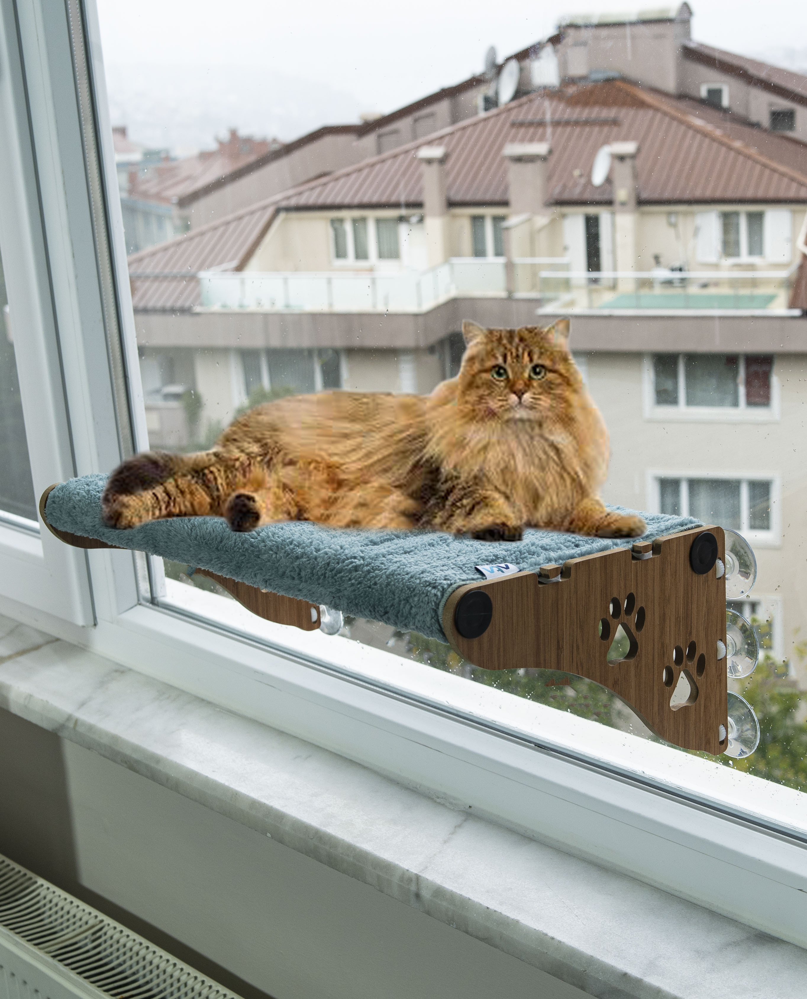 Wooden Cat Window Perch Bed For Indoor Cats Window Hammock With 6 Suction Cups Window Large Beds Perch High Quality Best Price