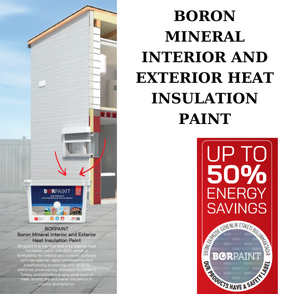 PRIVATE LABEL OEM PRODUCT BORPAINT BOR MINERAL INTERIOR AND EXTERIOR HEAT INSULATION PAINTS