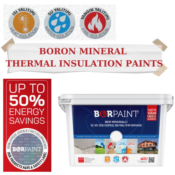 PRIVATE LABEL OEM PRODUCT BORPAINT BOR MINERAL INTERIOR AND EXTERIOR HEAT INSULATION PAINTS