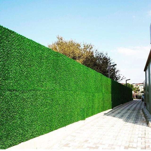 European artificial grass fence panels manufacturer  for outdoor walls  and privacy usages DIY hedge panels artificial flowers