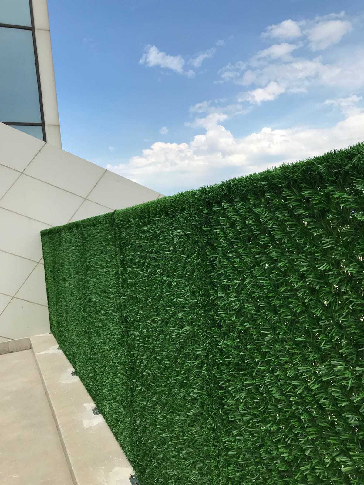 European artificial grass fence panels manufacturer  for outdoor walls  and privacy usages DIY hedge panels artificial flowers