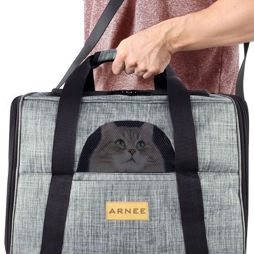 Gray Large Size Cat Dog Carrying Bag Cat Bag Premium design pet carrier bag Stylish design and convenient Legal use on airplane