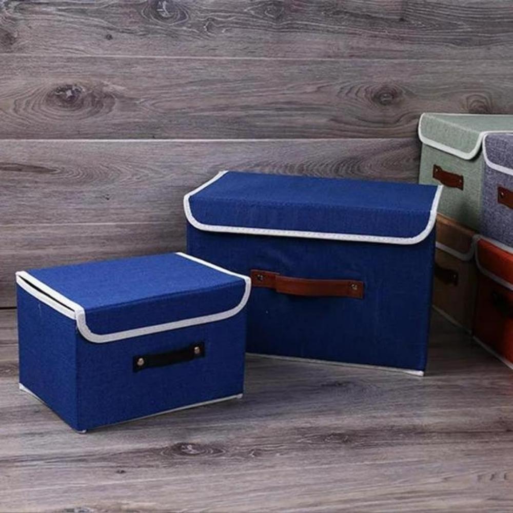 Hot Sale Large Foldable Non-Woven Fabric Storage Box with Lid and Handles for Clothes Fabric Kids Storage Organizer