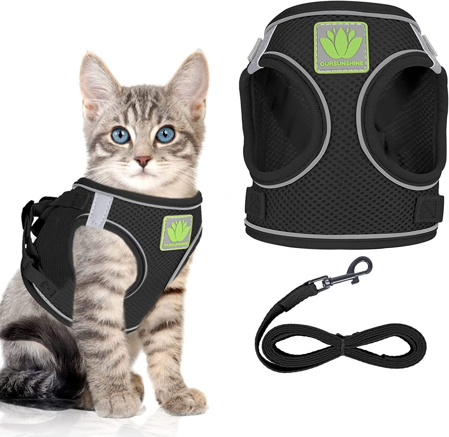 Cat Harness Leash for Kitten Puppy Escape Proof Cute Pet Vest Harnesses for Small Dog Cat | Adjustable Soft Kitty Harness