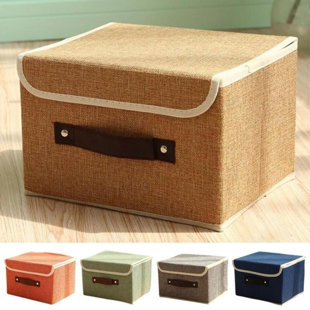 Hot Sale Large Foldable Non-Woven Fabric Storage Box with Lid and Handles for Clothes Fabric Kids Storage Organizer