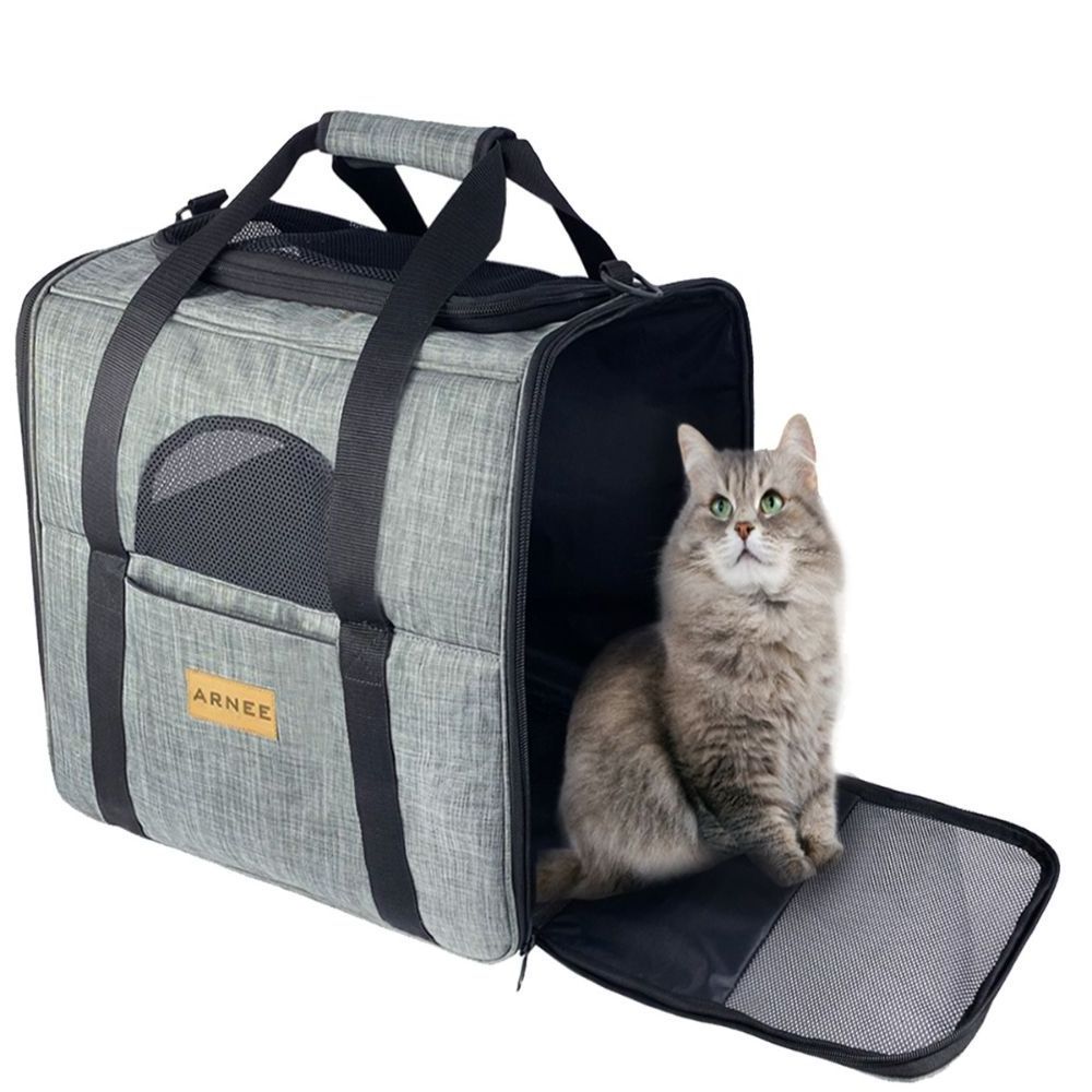 Gray Large Size Cat Dog Carrying Bag Cat Bag Premium design pet carrier bag Stylish design and convenient Legal use on airplane