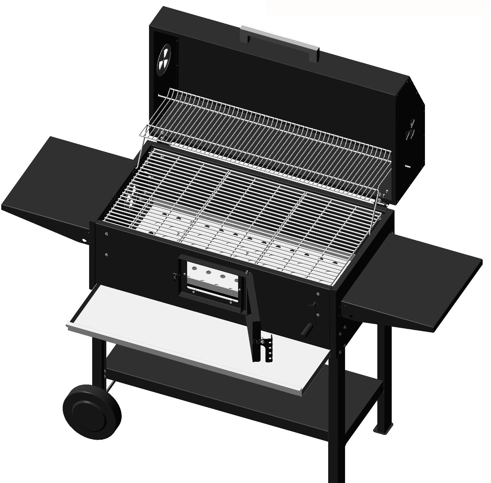 Best Quality Professional Large Gourmet Barbeque Grill  Turkish Manufacture Charcoal Portable wheels with double side table