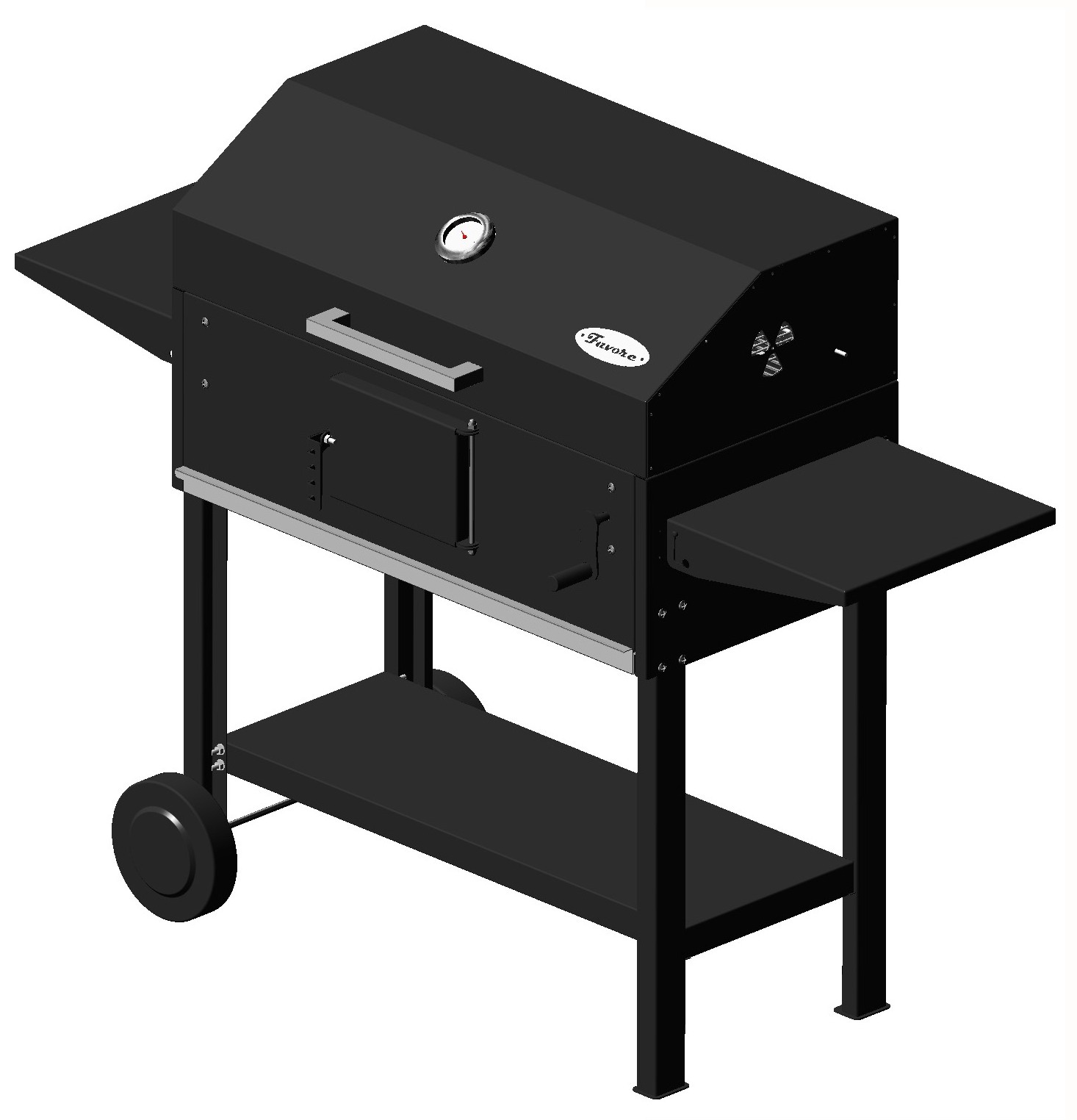 Best Quality Professional Large Gourmet Barbeque Grill  Turkish Manufacture Charcoal Portable wheels with double side table