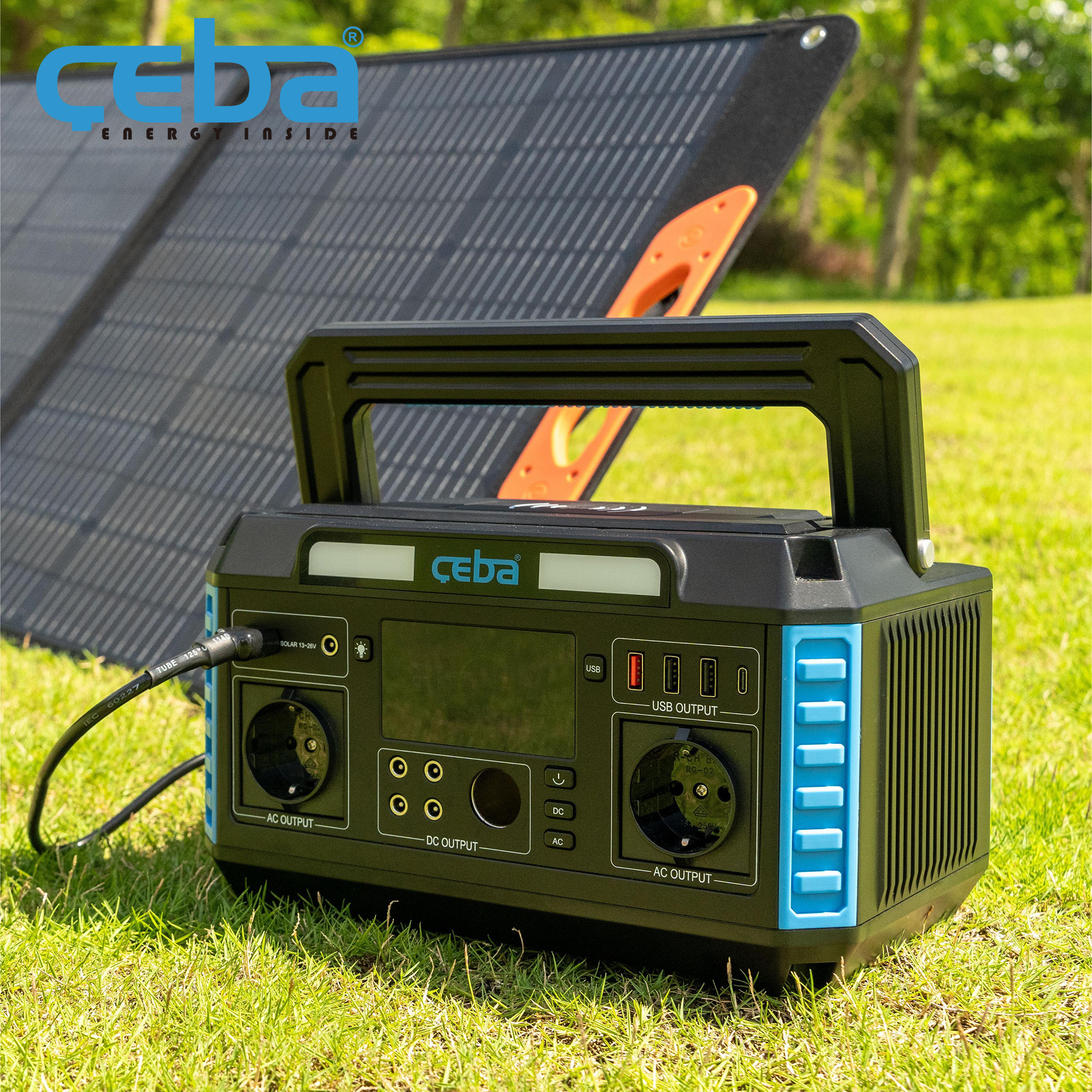 200w with Solar Panel Portable Power Bank  AC/DC/USB Output Outdoor Power Bank Station Electricity Generation