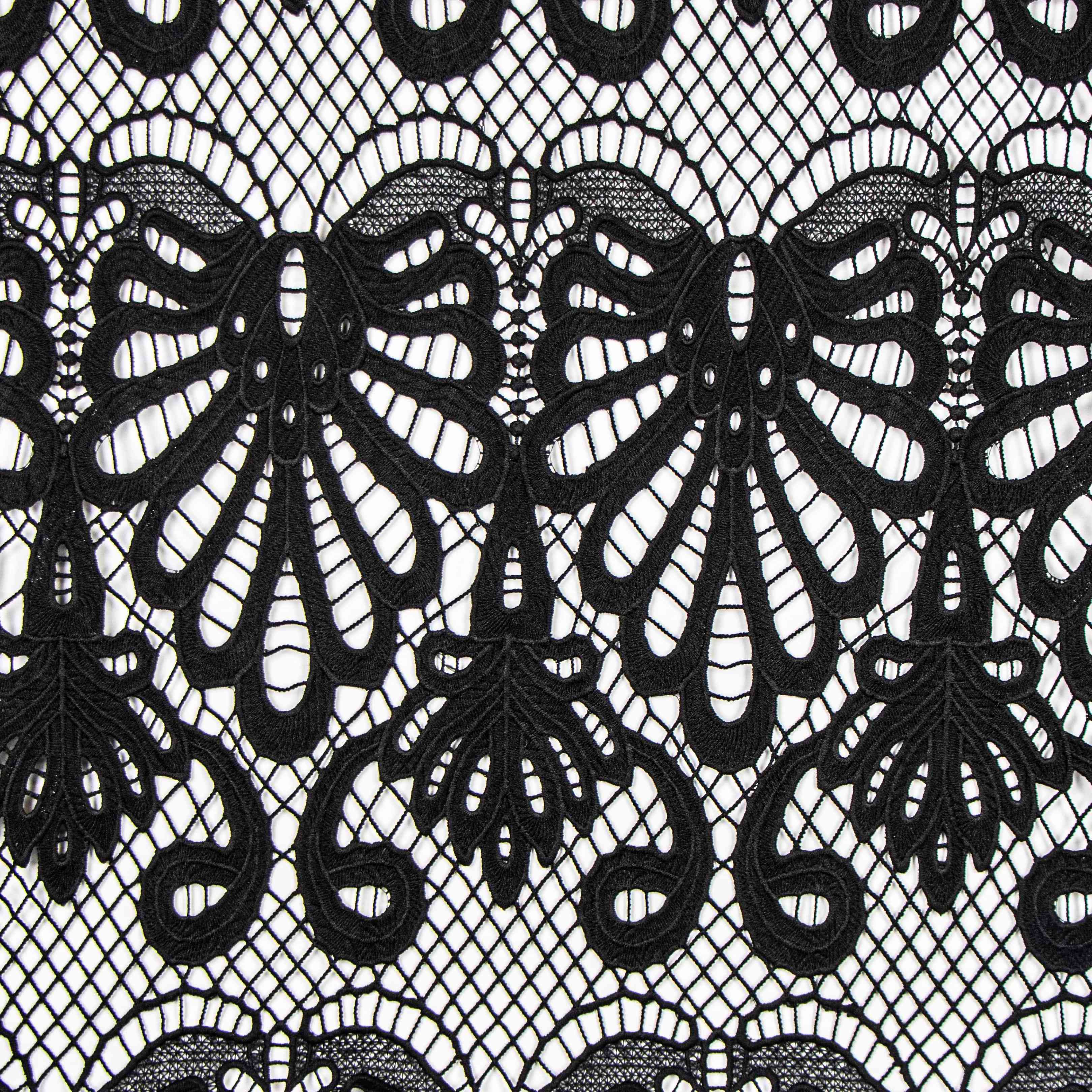 Black And White Guipure %100 Polyester Embroidery Lace Special Fabric  High Quality Cheap Product Wholesale