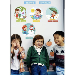 Seasons Theme School Nursery Educational Wall Window Sticker Set for Kids Children Room