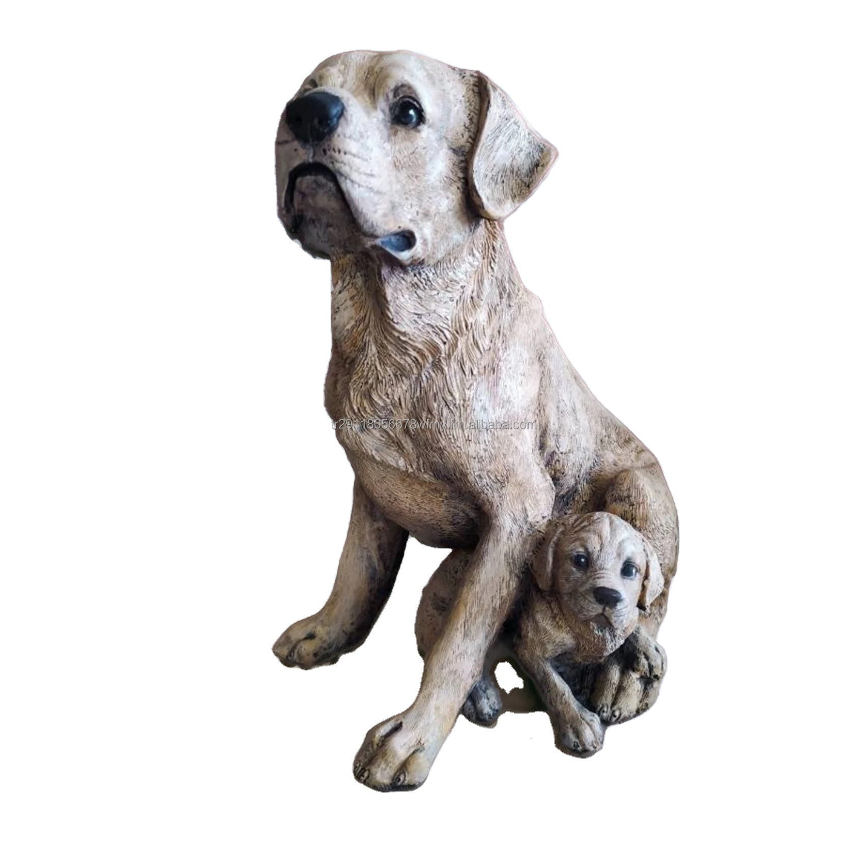 Dog Statue with Puppy Resin Sculpture Indoor outdoor Decoration Golden Retriever Cute Dog Animal Sculpture