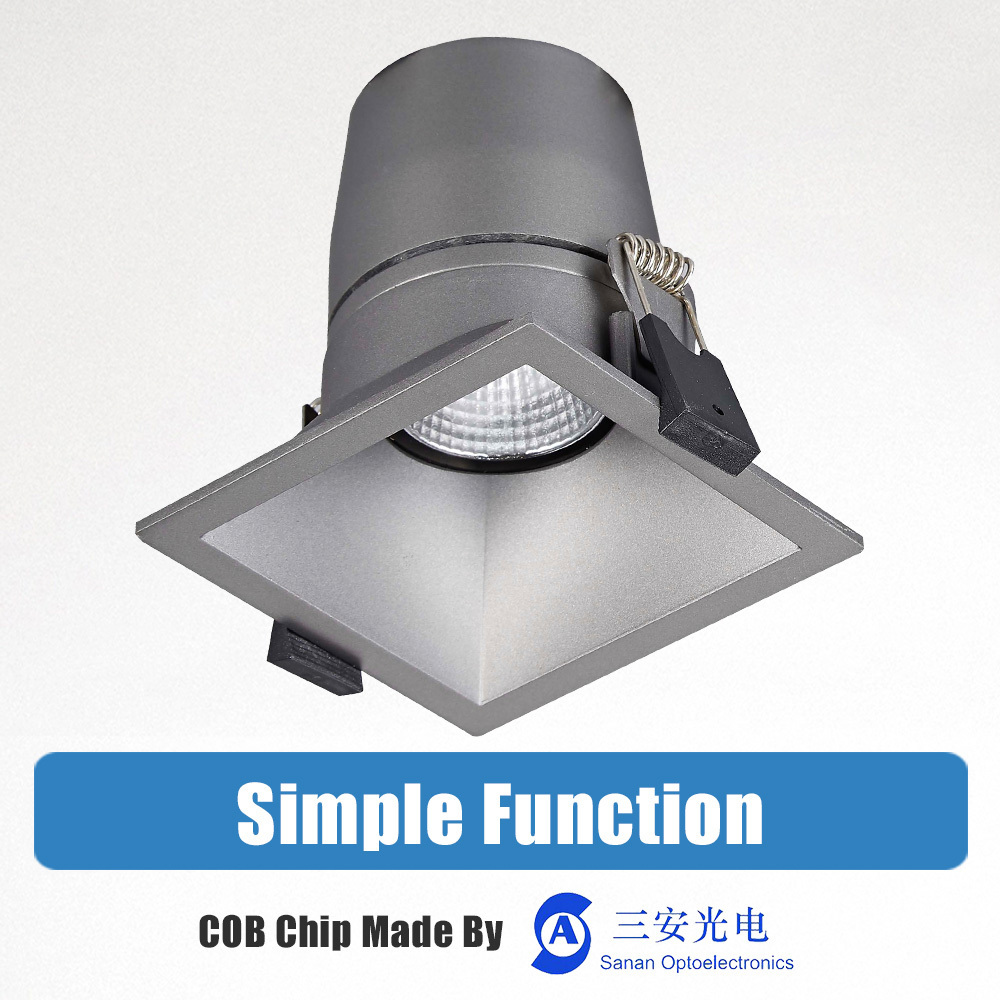 Retractable Square Single Head LED Ceiling Downlight COB Light Fixtures