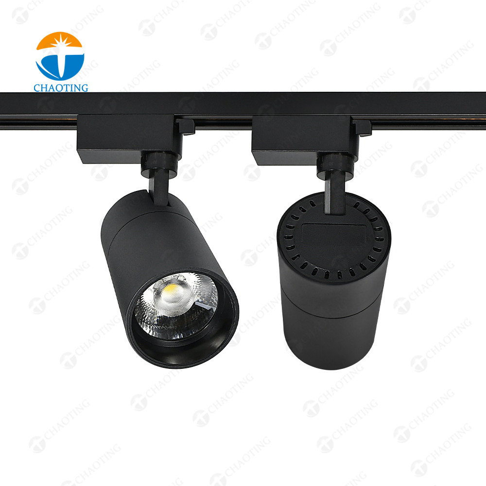 Modern Commercial Adjustable SpotLight Recessed Surface Mounted Led Rail Lighting System Black 20W 30W 40W Cob Track Spot Lights