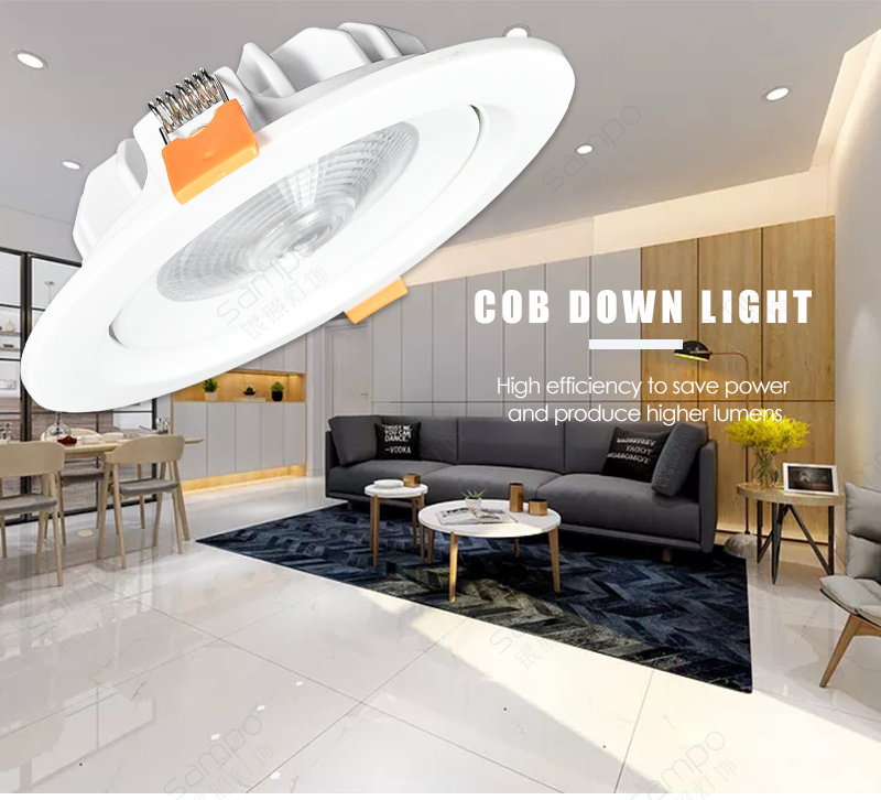 Aluminum Lighting Housing 5 Inch 30W COB LED Downlight Fixture Led Commercial Recessed Downlight Lighting and Circuitry Design