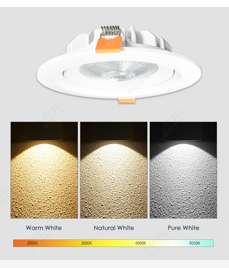 Aluminum Lighting Housing 5 Inch 30W COB LED Downlight Fixture Led Commercial Recessed Downlight Lighting and Circuitry Design