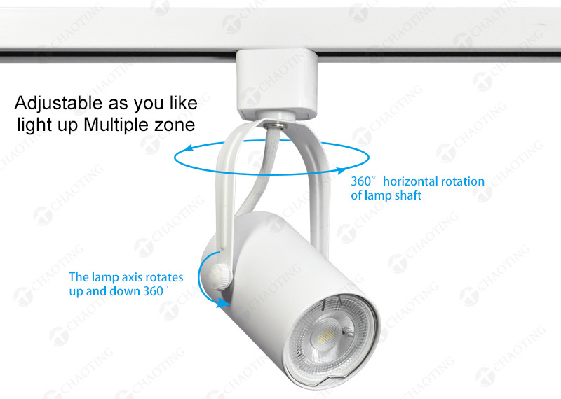 Surface Mounted Ceiling 5W 6W 7W GU10 Spot MR16 Track Light Aluminum Housing Fixture Rail Lamp COB Spotlight LED Track Lights