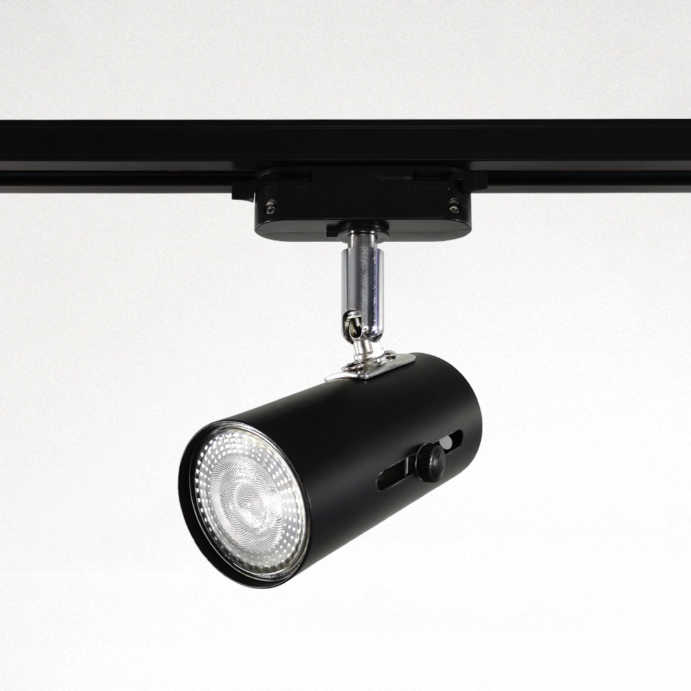 Surface Mounted Cylinder Adjustable Rail Spot Lighting GU10 LED 2/3/4 Wires Track Light Fixture