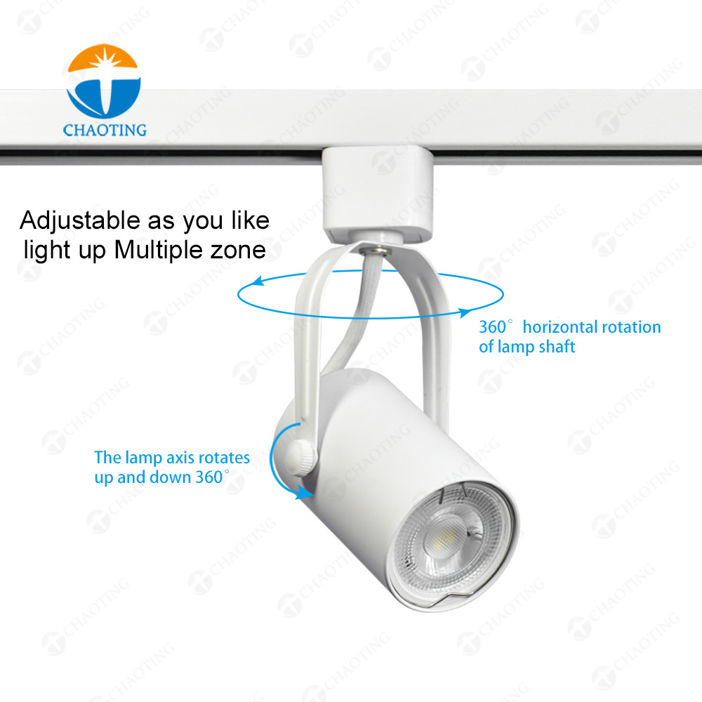 Surface Mounted Ceiling 5W 6W 7W GU10 Spot MR16 Track Light Aluminum Housing Fixture Rail Lamp COB Spotlight LED Track Lights