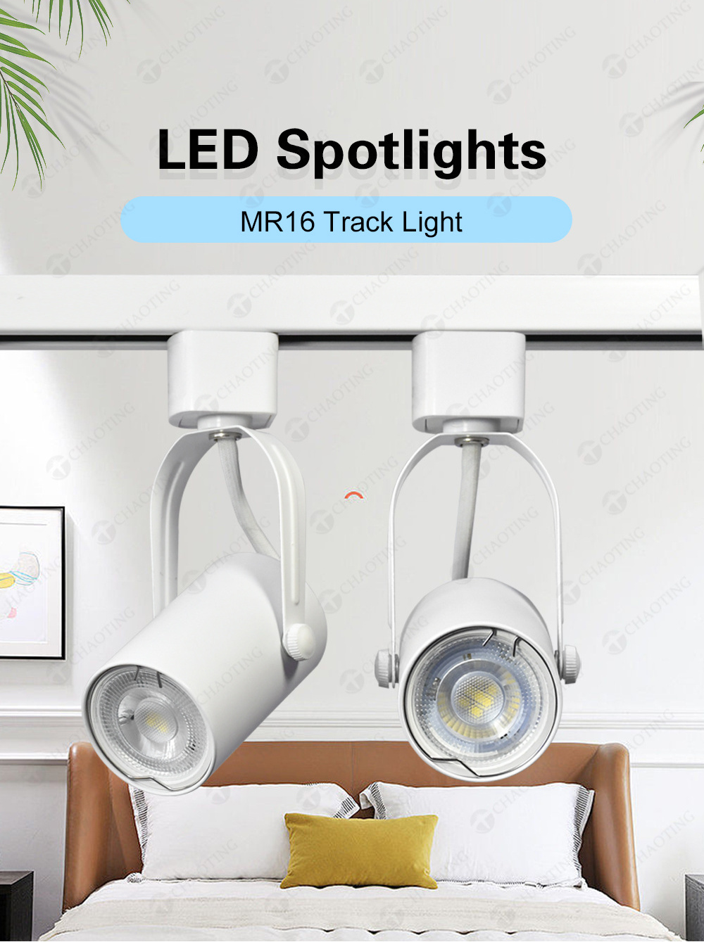 Surface Mounted Ceiling 5W 6W 7W GU10 Spot MR16 Track Light Aluminum Housing Fixture Rail Lamp COB Spotlight LED Track Lights