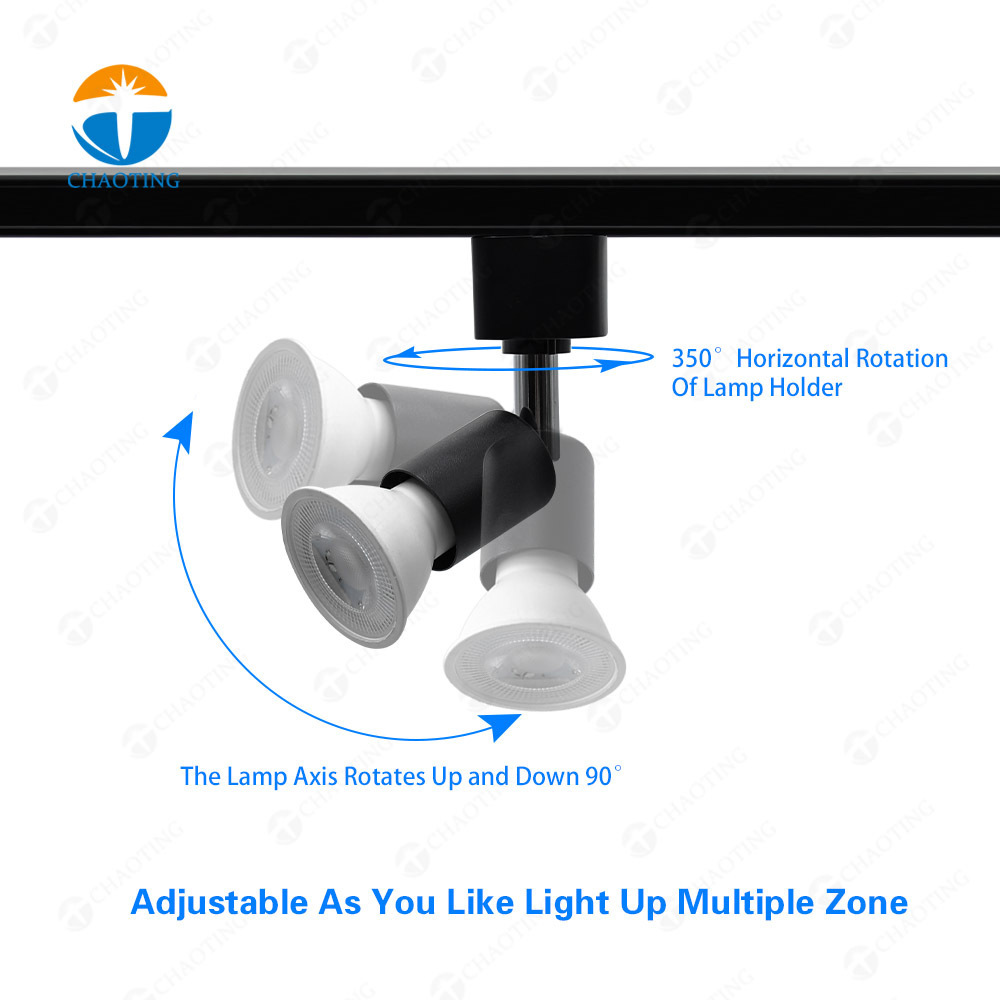 Hot Sale 360 Adjustable Compact LED Tracklights Housing MR16 GU10 Spots Lamp Body Track Light Fixture Commercial Mini Spotlights